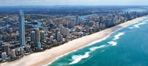 Vista de la playa de Gold Coast